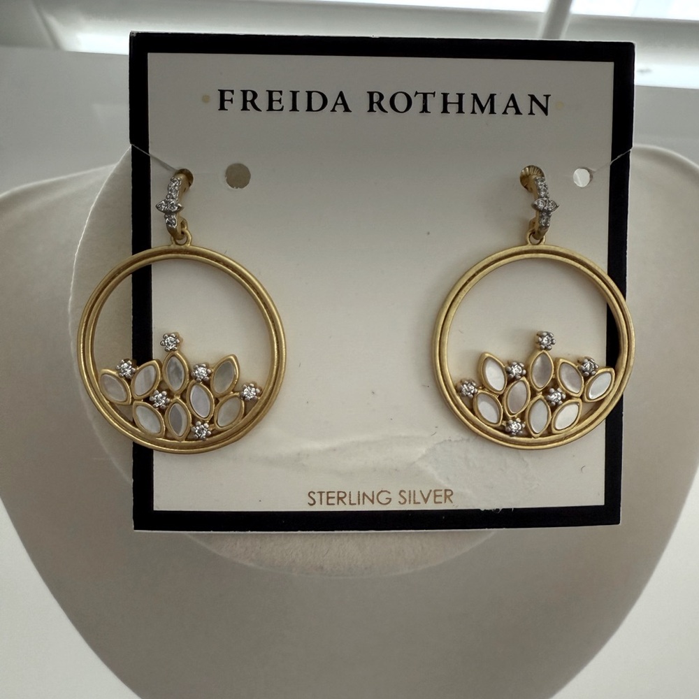 FREIDA ROTHMAN - Drop Fleur 19 Round Cluster Bloom Earrings - Picture 3 of 5